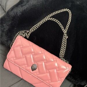 Kurt Geiger Pink Quilted Crossbody Bag with Chain Strap